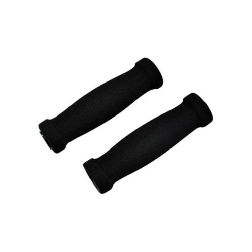 Poignee vtt mousse noir avec bouchon 130mm (pr) - Accessoire Vélo