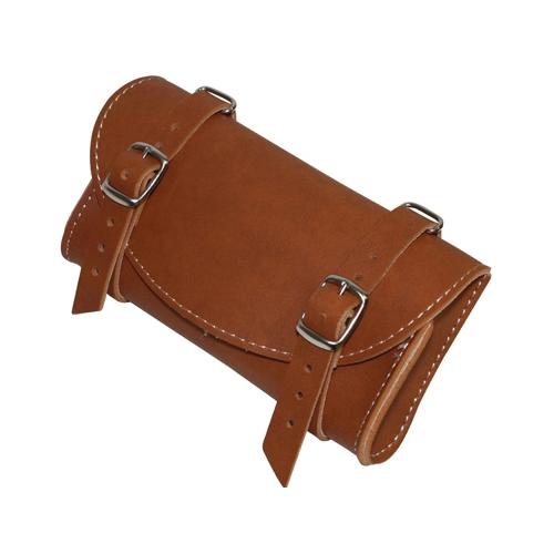 Sacoche de selle vintage style cuir marron - Accessoire Vélo