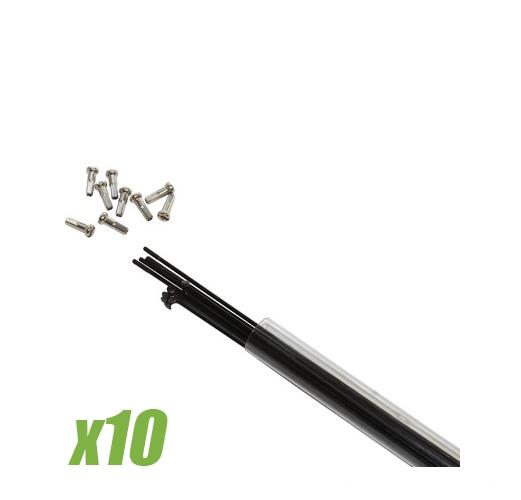 Rayon inox argent 2mm l250mm avec ecrou (tube de 10