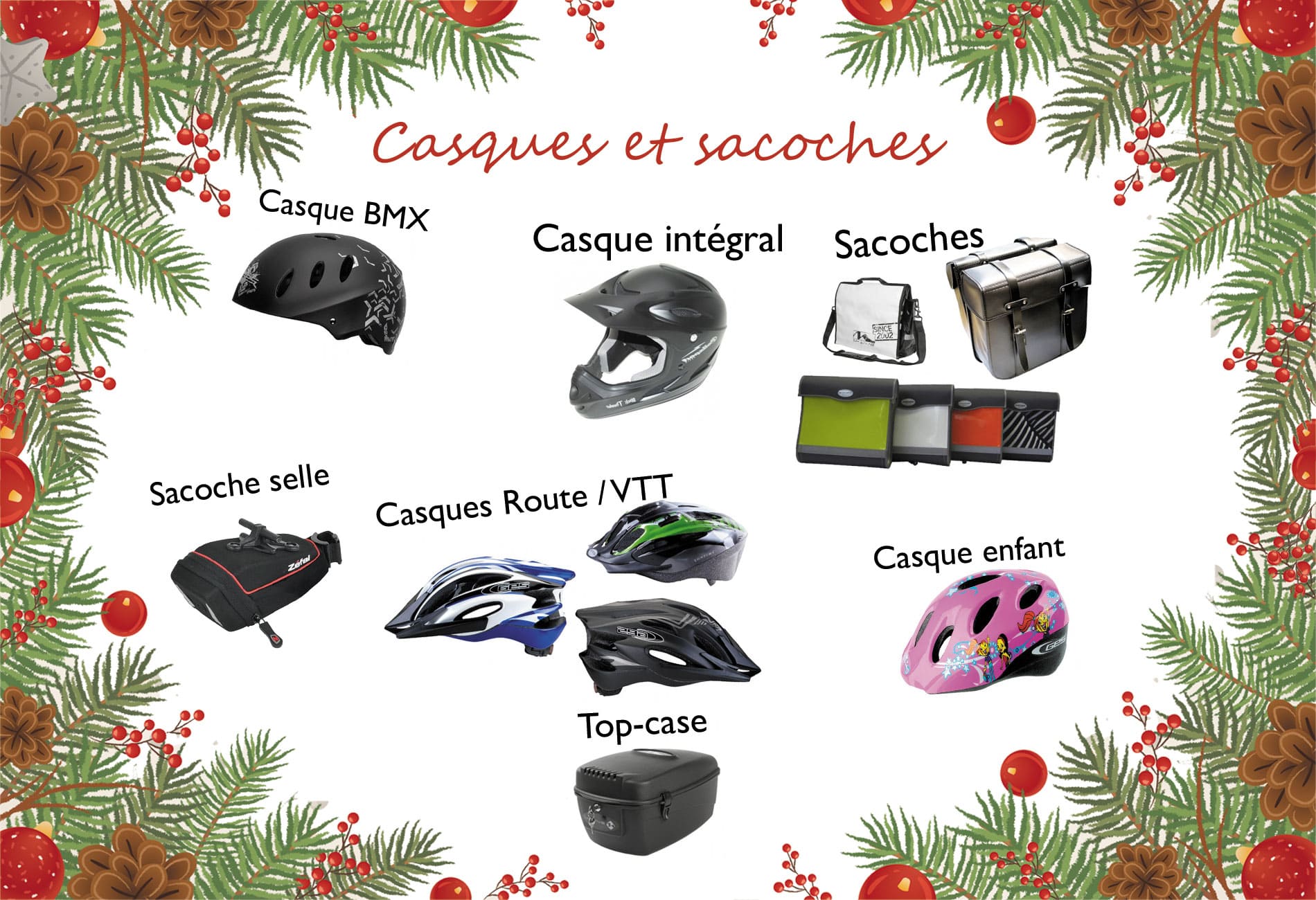 Sélection cadeau - Casques et sacoches vélo