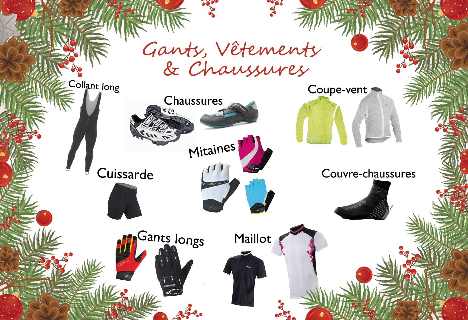 Sélection de Noël - Gants Vetements et chaussures vélo