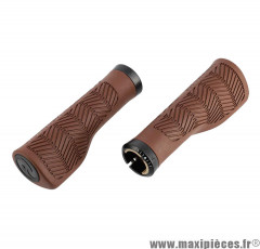 PAIRE DE POIGNEE VELO HERRMANS NUCORE 130MM TOUR WAVE ERGONOMIQUE LOCK ON MARRON * Prix spécial !