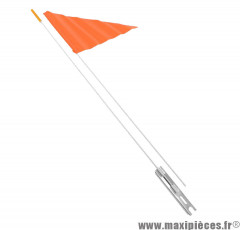 Drapeau sécurité orange avec tige 1.50m - Accessoire Vélo Pas Cher