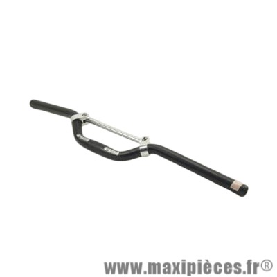 Cintre Guidon VTT avec barre de renfort couleur argent marque KALLOY/UNO alu noir diamètre 25.4mm long 610mm, diamètre de fixation potence 25.5mm hauteur 50mm