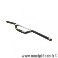 Cintre Guidon VTT avec barre de renfort couleur argent marque KALLOY/UNO alu noir diamètre 25.4mm long 610mm, diamètre de fixation potence 25.5mm hauteur 50mm
