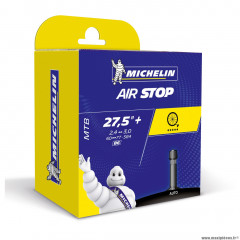 Chambre à air vélo 27.5+x2.40 / 3.10 marque Michelin b6 schrader 34mm 338g (60/77-584) (boite)