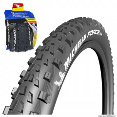 Pneu 26x2.25 marque Michelin force am performance line tubeless ready e-bike ready tringle souple (54-559)