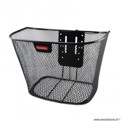 Panier vélo avant fixe acier marque Klickfix avec anse 35x26x25cm (avec fixation)