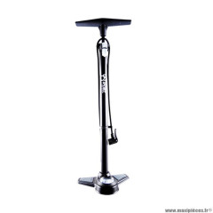 Pompe vélo à pied marque Optimiz couleur acier noir mano 11 bars double tête plastique valve schrader/presta