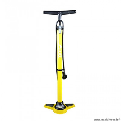 Pompe vélo à pied optimiz acier couleur jaune mano 11 bars double tête plastique valve schrader/presta marque Atoo