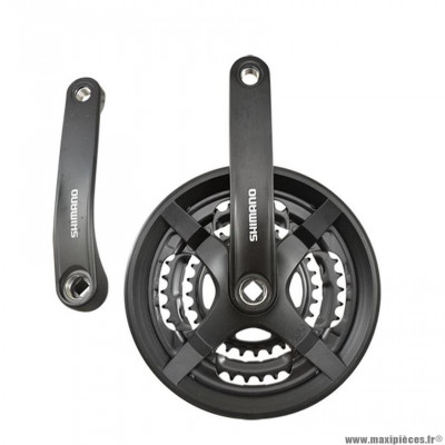 Pédalier VTT triple 48-38-28d l170 alu marque Shimano tourney ty501 6/7/8v x3 (axe 123mm)