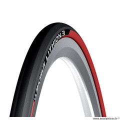 Pneu route 700x23 tringle souple marque Michelin lithion 3 couleur rouge (23-622)