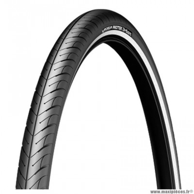 Pneu tradi 650x35a marque Michelin protek max tringle rigide couleur noir flanc réfléchissant (26x1 3/8 - 35-590)