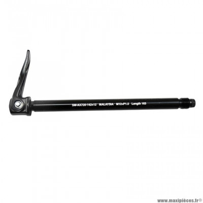 Blocage route arrière axe traversant marque Shimano 12mm entraxe de 142mm couleur noir