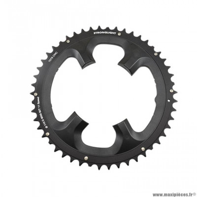 Plateau route diamètre 110 extérieur 50 dents couleur noir alu 7075 (pour shimano 9000/6800)marque Stronglight 11 vitesses 4 br.