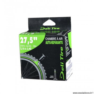 Chambre à air VTT 27.5x2.10/2.40 valve presta marque Deli Tire avec liquide anti-crevaison