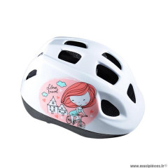 Casque enfant baby marque Polisport xs kids princess taille 46/53 couleur rose/blanc avec réglage occipital