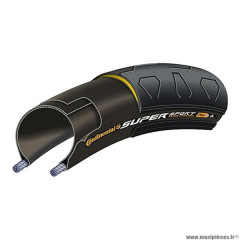 Pneu route 700x23 tringle rigide marque Continental super sport plus couleur noir/noir 380g. (23-622)