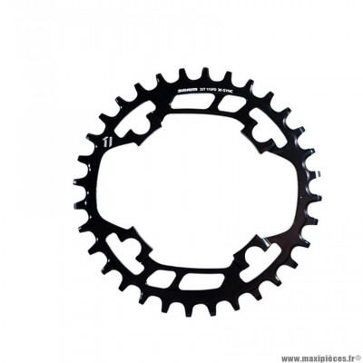Plateau VTT mono diamètre 94 extérieur 32 dents couleur noir 4 branches 3.5mmxsync acier 11v marque Star Bar