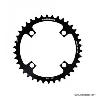 Plateau e-bike/vae mono diamètre 104 extérieur 38 dents couleur noir 4 branches marque Stronglight pour bosch < 2014