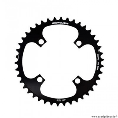 Plateau e-bike/vae mono diamètre 104 extérieur 42 dents couleur noir 4 branches marque Stronglight pour bosch < 2014