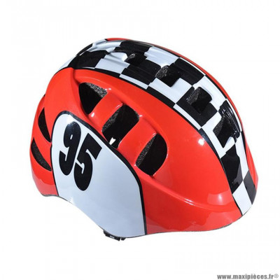 Casque enfant baby marque Optimiz o-200 baby racing 95 taille 48/52 couleur rouge/blanc avec réglage occipital