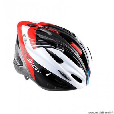 Casque route/VTT marque Optimiz o-300 vision taille 55/58 couleur rouge/blanc/noir mat avec réglage occipital