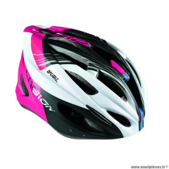 Casque route/VTT marque Optimiz o-300 vision taille 55/58 couleur rose/blanc/noir mat avec réglage occipital