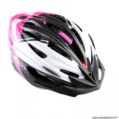 Casque route/VTT marque Optimiz o-300 vision taille 52/56 couleur rose/blanc/noir mat avec réglage occipital