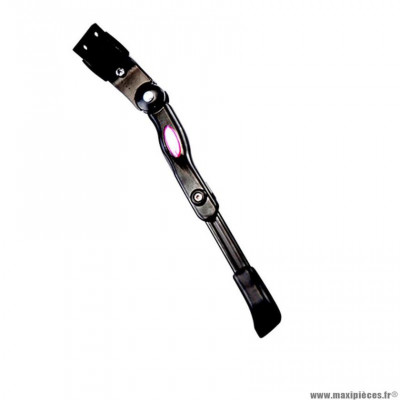 Béquille vélo latérale réglable 24/29p marque Atoo couleur alu noir renforcée (sur base de cadre)