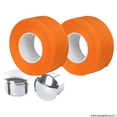 Guidolines marque Vélox coton supérieur tressostar 90 couleur orange avec embouts guidon blister