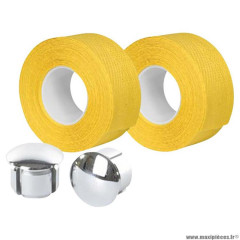 Guidolines marque Vélox coton supérieur tressostar 90 couleur jaune avec embouts guidon blister