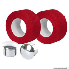 Guidolines marque Vélox coton tressorex 85 couleur rouge avec embouts guidon blister