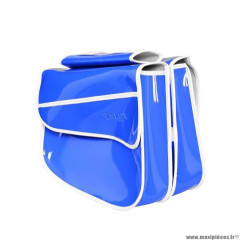 Sacoche vélo porte bagage à pont 2 volume marque Vélox couleur bleu vernis - 310x270x90mm s/commande