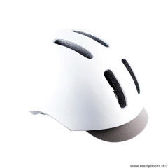 Casque vélo urbain marque Polisport commuter taille 54/58 couleur blanc/gris mat in mold réglage occipital (led intégré)