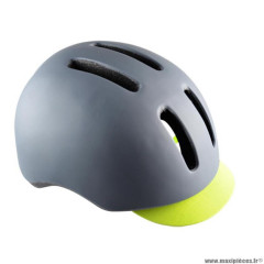 Casque vélo urbain marque Polisport commuter taille 58/61 couleur gris/jaune fluo mat in mold réglage occipital (led intégré)