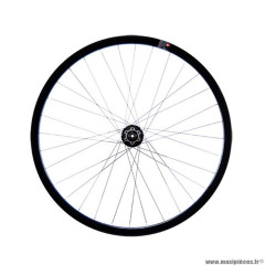 Roue vélo route 700 avant blocage jante couleur noir mach1 gravel. moyeu shimano m475 disc 6t marque Vélox