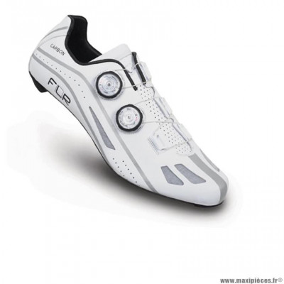 Chaussures vélo route marque FLR fxx taille 41 couleur blanc serrage molette semelle carbone
