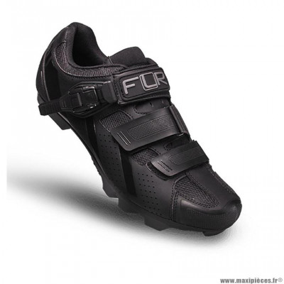Chaussures vélo VTT marque FLR elite f65 taille 37 couleur noir 2 bandes auto agrippantes + clic
