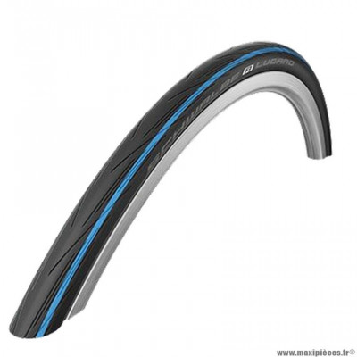 Pneu route 700x25 tringle rigide marque Schwalbe lugano couleur noir/bleu protec. anti-crevaison (hs471/25-622)