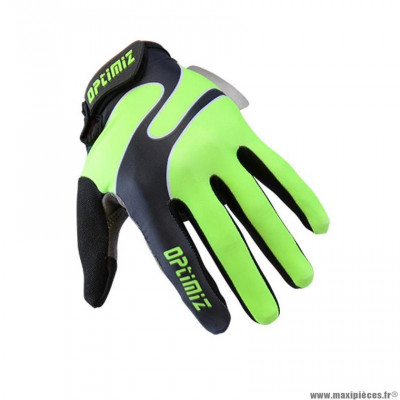 Gants vélo été marque Optimiz urban g600 couleur noir/vert fluo taille M