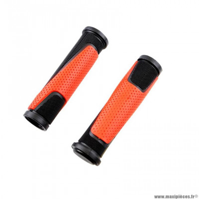 Poignées marque Progrip 807 couleur noir/rouge 125mm avec bouchons