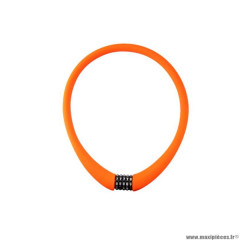 Antivol vélo cable à code diamètre 22x1.00m marque Rangers 100 % silicone couleur orange