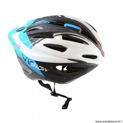 Casque route/VTT marque Optimiz o-300 vision taille 52/56 couleur bleu/blanc/noir mat avec réglage occipital