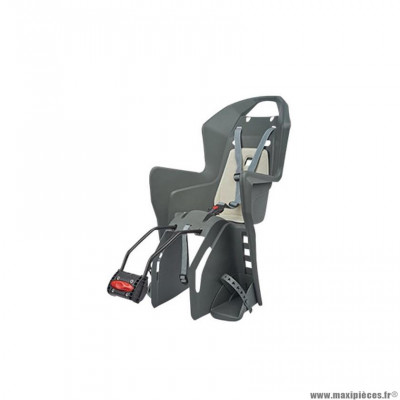 Porte-bébé vélo arrière sur cadre marque Polisport koolah ff couleur gris foncé coussin creme -22kgs