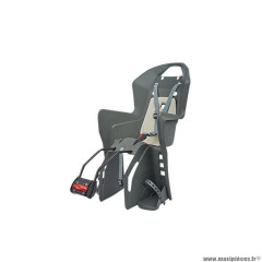 Porte-bébé vélo arrière sur cadre marque Polisport koolah ff couleur gris foncé coussin creme <22kgs