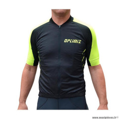 Maillot marque Optimiz mc couleur noir/jaune fluo taille s