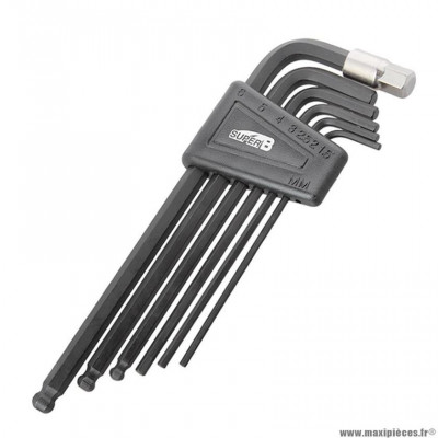 Outil clé allen marque Super B tb-7715 en 2/2.5/3/4/5/6/8mm (jeu 7 clés) (classic)