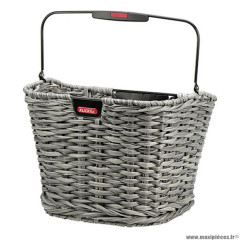 Panier vélo avant à clips tresse marque Klickfix structura 16l couleur gris avec anse 34x27x25cm (sans fixatio