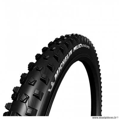 Pneu VTT 27.5x2.25 tringle souple marque Michelin mud enduro magix tubeless ready couleur noir (55-584)